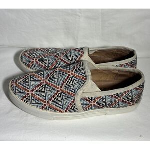 Joie Sneakers Bohemian Huxley Slip-On Woven Canvas Geometric Pattern,‎ 6.5 H15